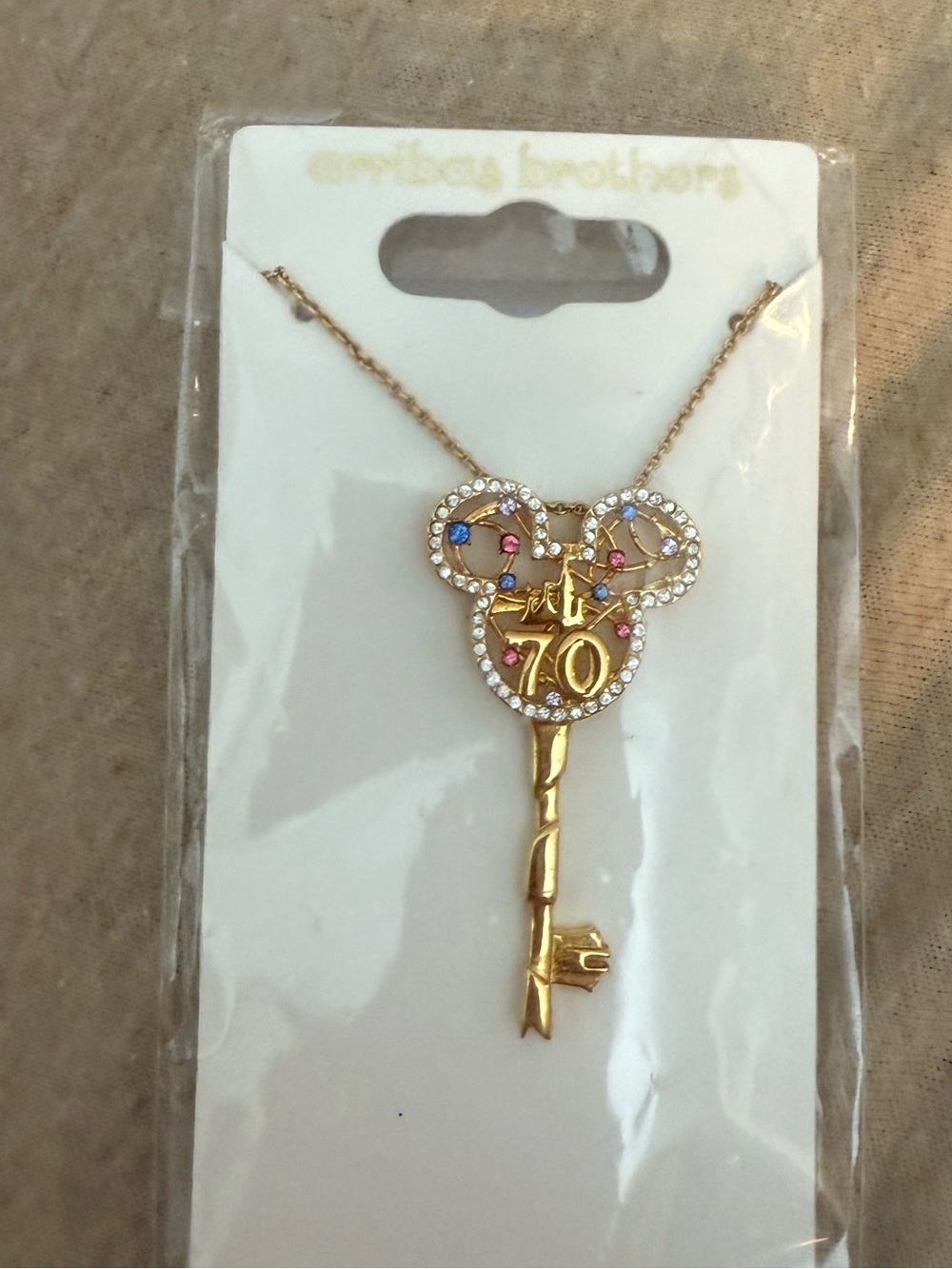 NEW WITH TAGS LIMITED EDITION DISNEYLAND 70TH ANNIVERSARY CELEBRATION NECKLACE